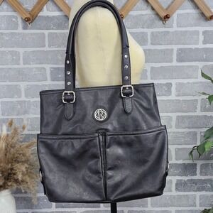 Relic Large Studded Black Faux Leather Tote Bag Shoulder Purse Work Everyday